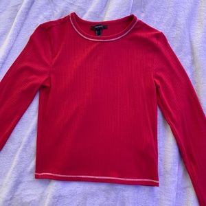 forever 21 red long sleeved t-shirt